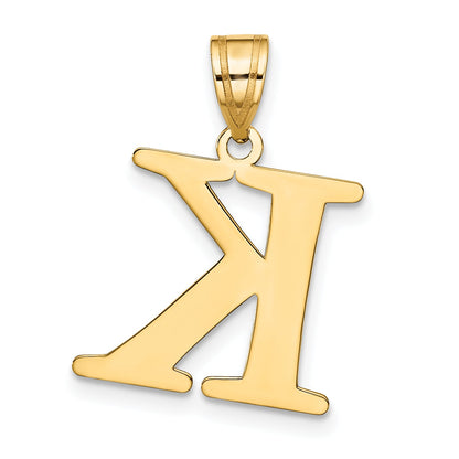 10K Yellow Gold 10K Polished Etched Letter K Initial Pendant