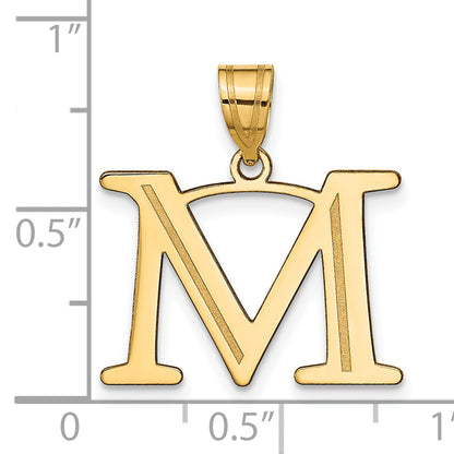 10K Yellow Gold 10K Polished Etched Letter M Initial Pendant