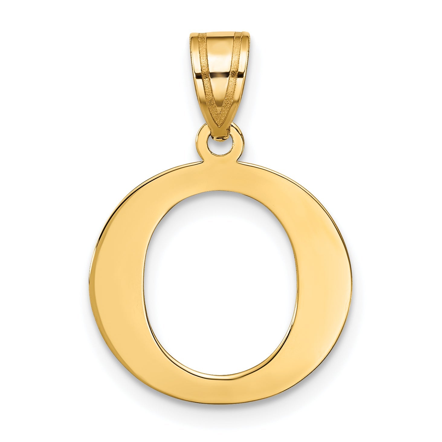 10K Yellow Gold 10K Polished Etched Letter O Initial Pendant