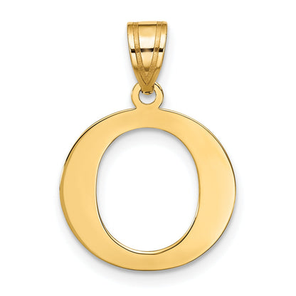 10K Yellow Gold 10K Polished Etched Letter O Initial Pendant