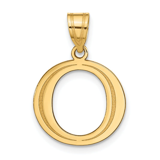 10K Yellow Gold 10K Polished Etched Letter O Initial Pendant