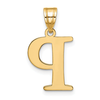 10K Yellow Gold 10K Polished Etched Letter P Initial Pendant