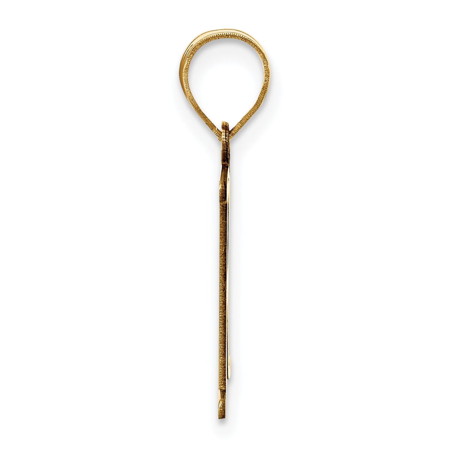 10K Yellow Gold 10K Polished Etched Letter R Initial Pendant