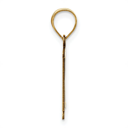 10K Yellow Gold 10K Polished Etched Letter R Initial Pendant