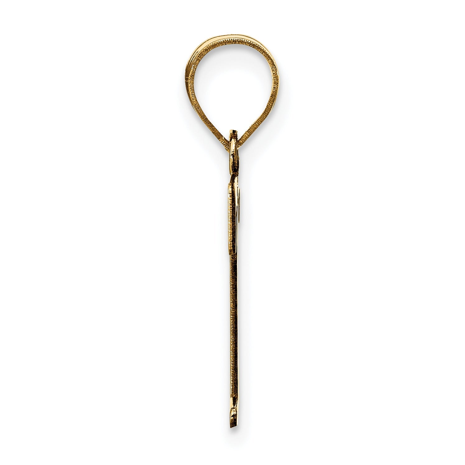 10K Yellow Gold 10K Polished Etched Letter T Initial Pendant