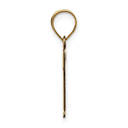 10K Yellow Gold 10K Polished Etched Letter T Initial Pendant