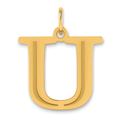 10K Yellow Gold 10K Polished Etched Letter U Initial Pendant
