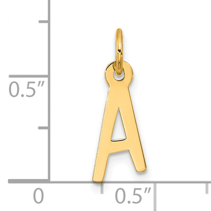 10K Yellow Gold Large Slanted Block Initial A Charm