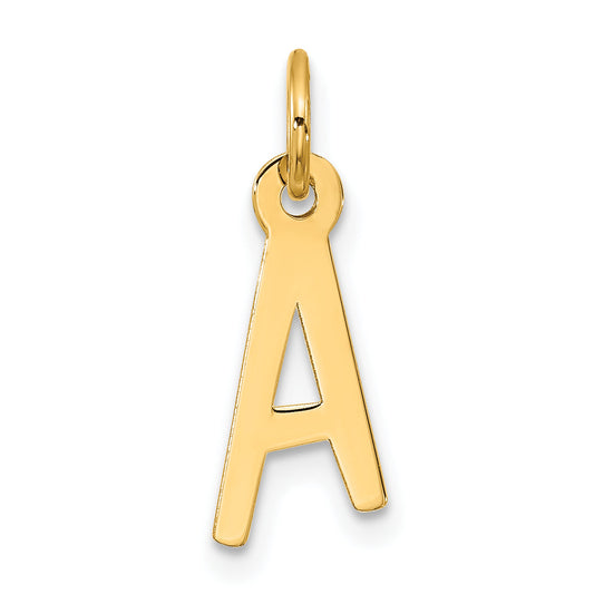 10K Yellow Gold Large Slanted Block Initial A Charm