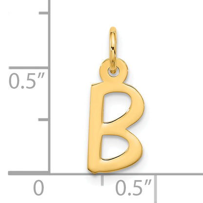 10K Yellow Gold Large Slanted Block Initial B Charm