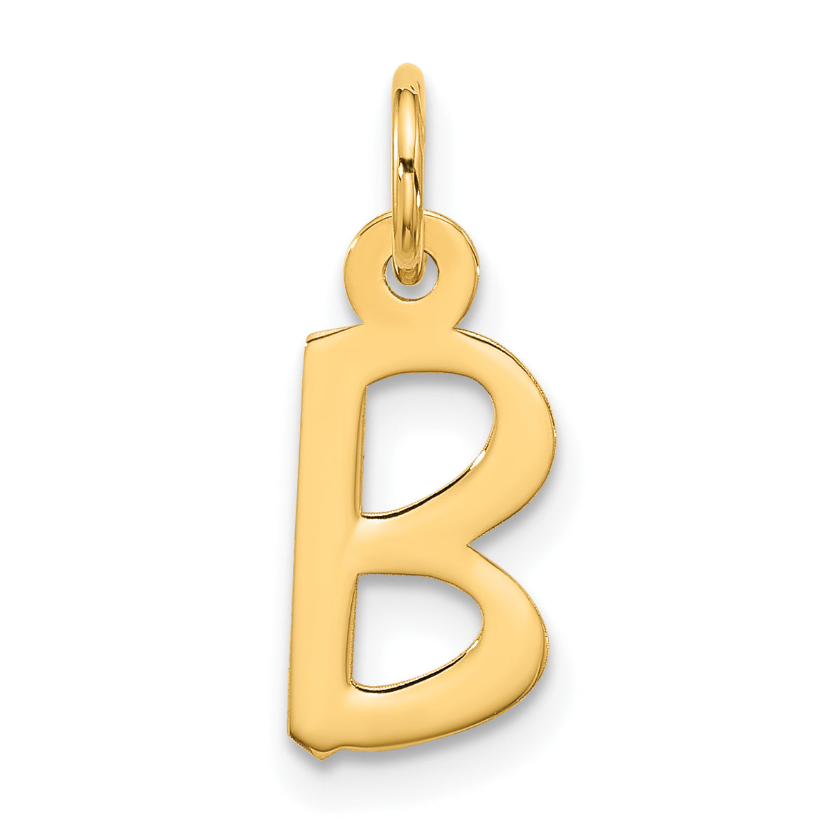 10K Yellow Gold Large Slanted Block Initial B Charm