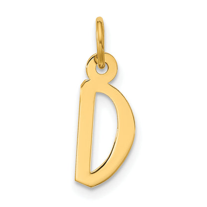 10K Yellow Gold Large Slanted Block Initial D Charm