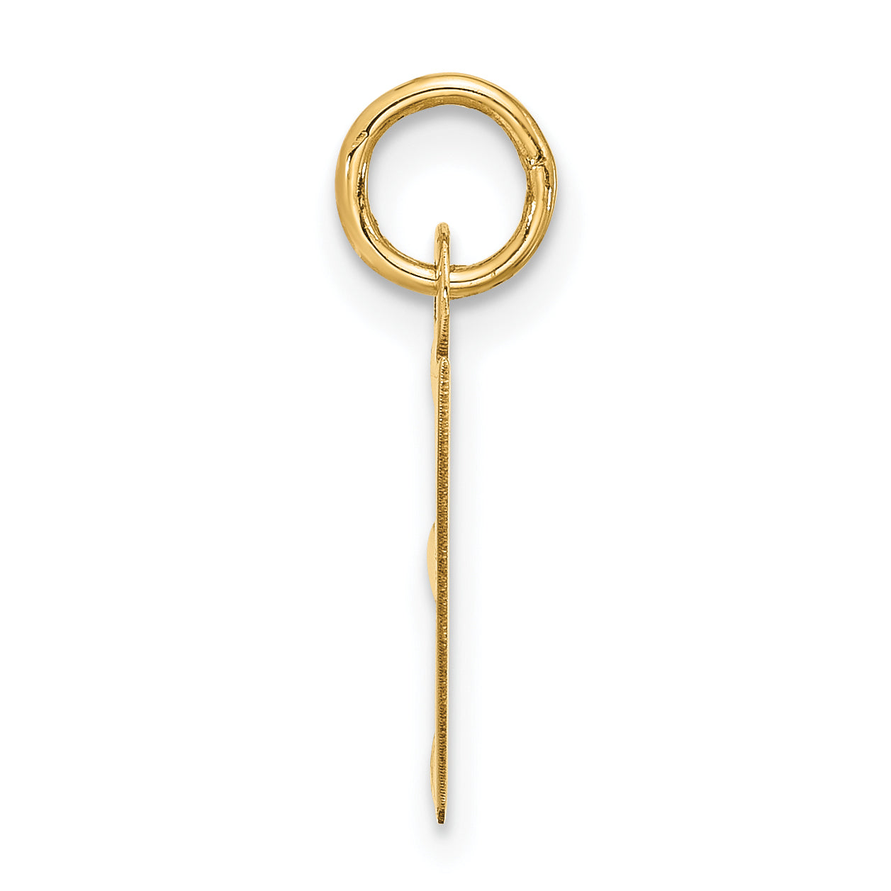 10K Yellow Gold Large Slanted Block Initial E Charm