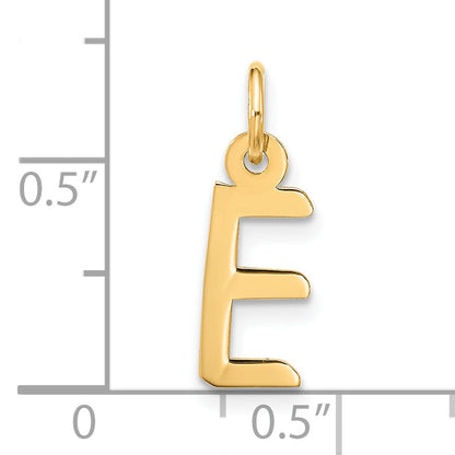 10K Yellow Gold Large Slanted Block Initial E Charm