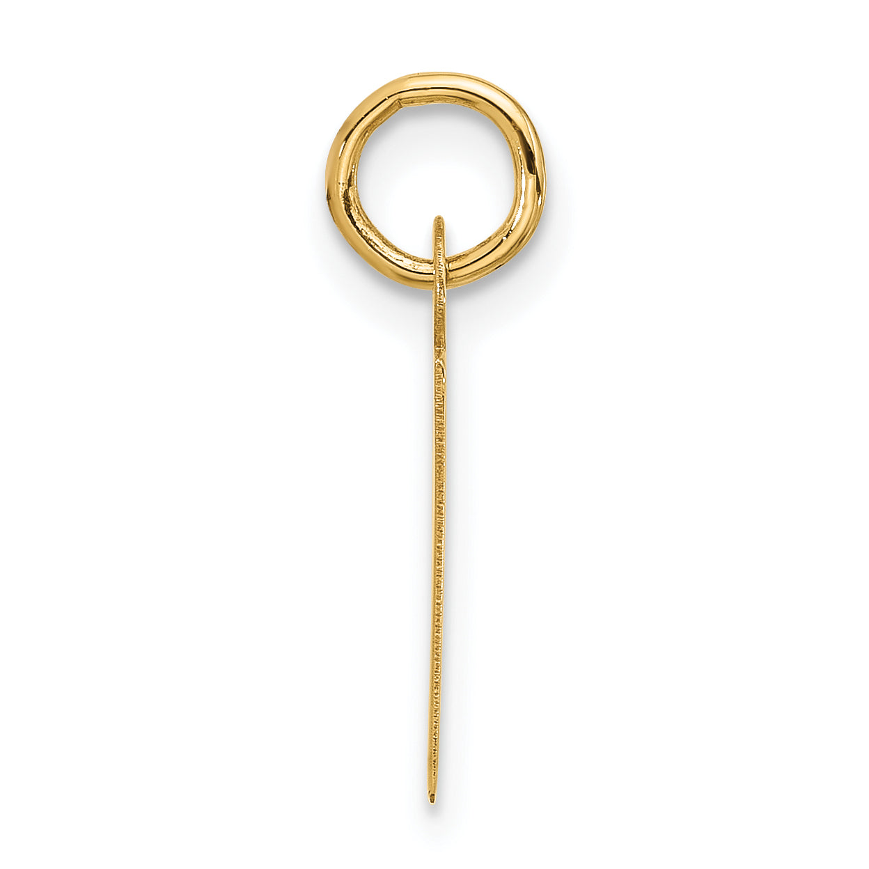 10K Yellow Gold Large Slanted Block Initial F Charm