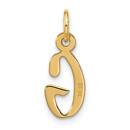 10K Yellow Gold Large Slanted Block Initial G Charm