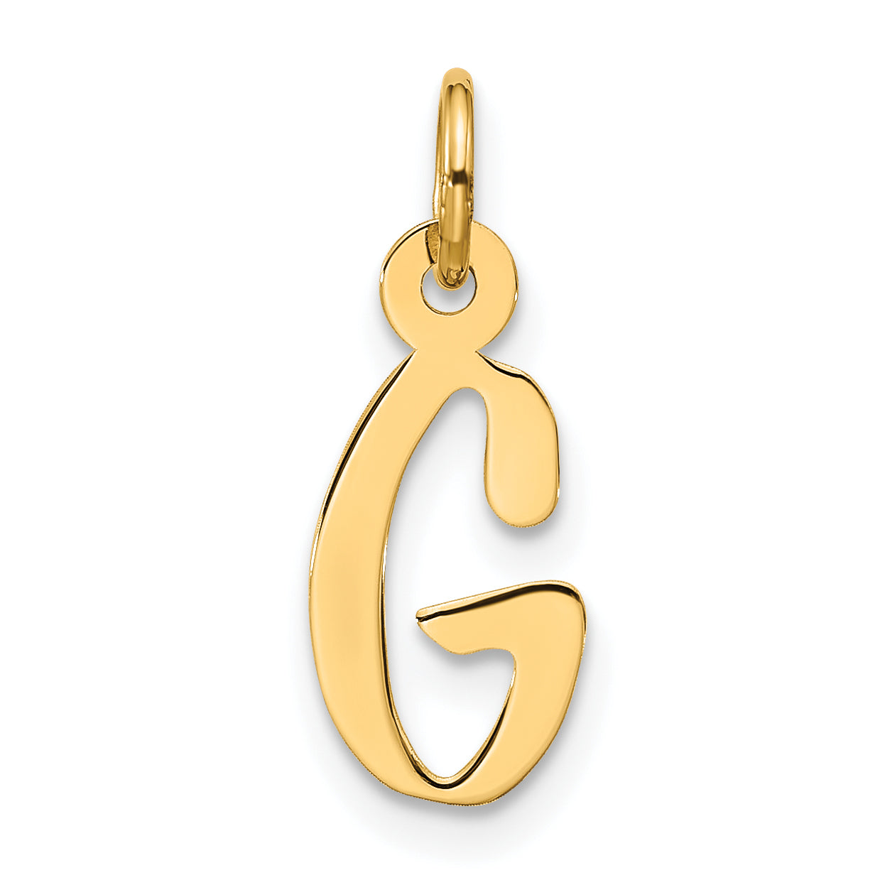 10K Yellow Gold Large Slanted Block Initial G Charm