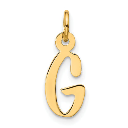 10K Yellow Gold Large Slanted Block Initial G Charm