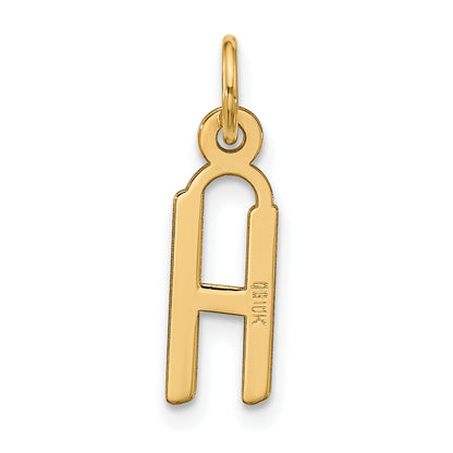 10K Yellow Gold Large Slanted Block Initial H Charm