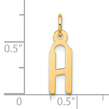 10K Yellow Gold Large Slanted Block Initial H Charm