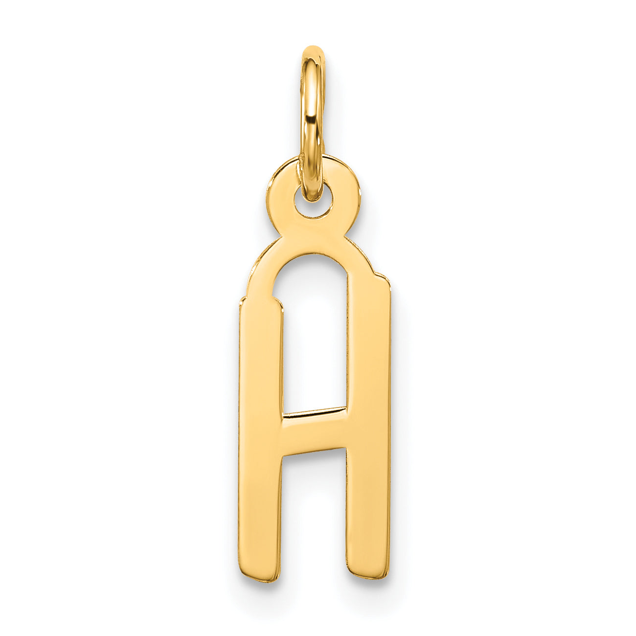 10K Yellow Gold Large Slanted Block Initial H Charm