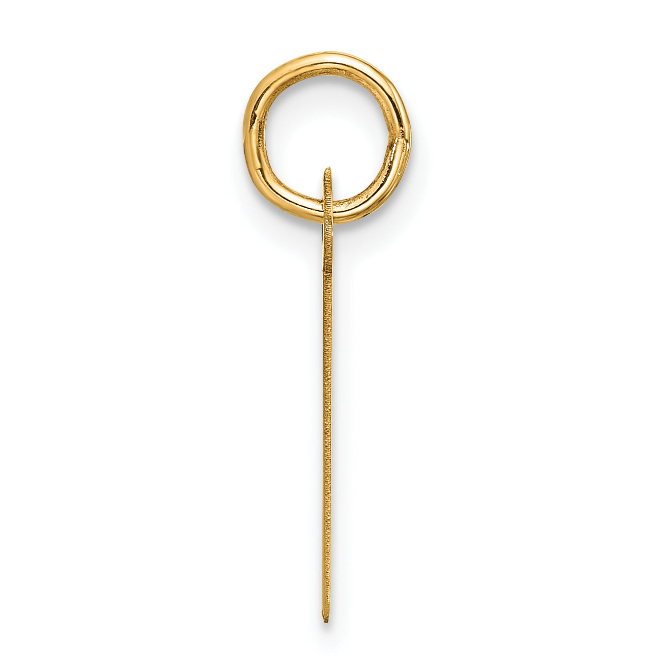 10K Yellow Gold Large Slanted Block Initial I Charm