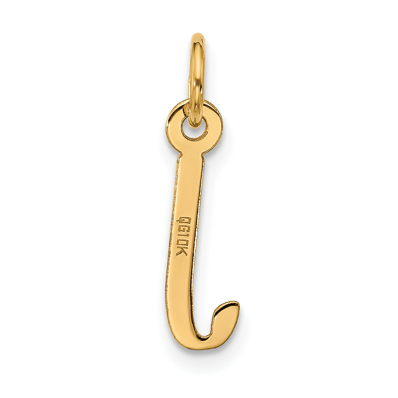10K Yellow Gold Large Slanted Block Initial J Charm