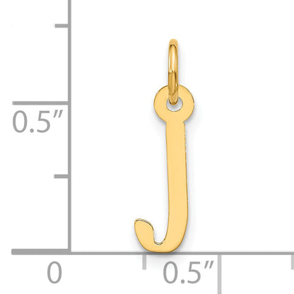 10K Yellow Gold Large Slanted Block Initial J Charm