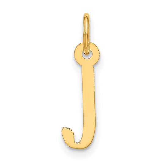 10K Yellow Gold Large Slanted Block Initial J Charm