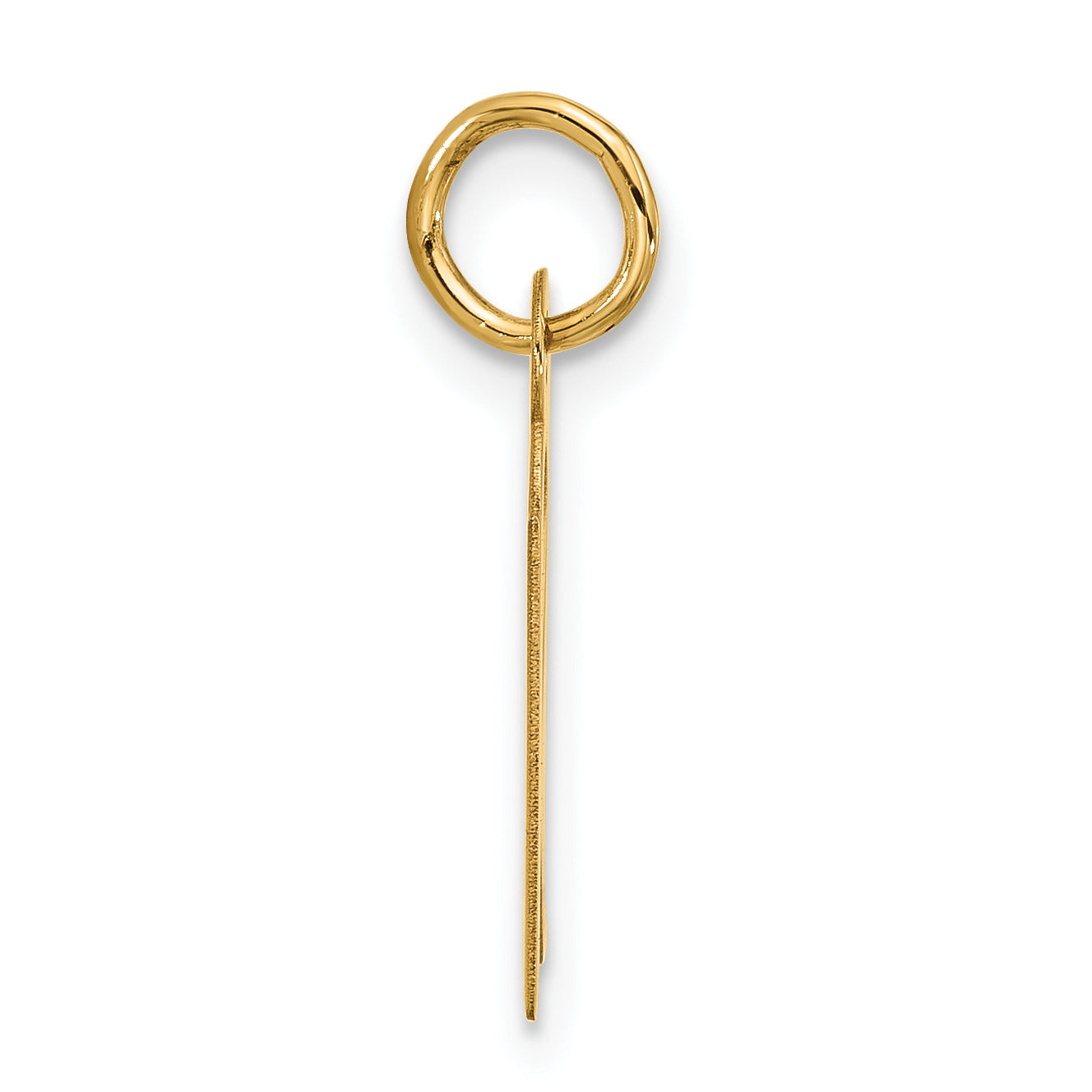 10K Yellow Gold Large Slanted Block Initial K Charm