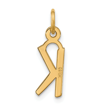 10K Yellow Gold Large Slanted Block Initial K Charm