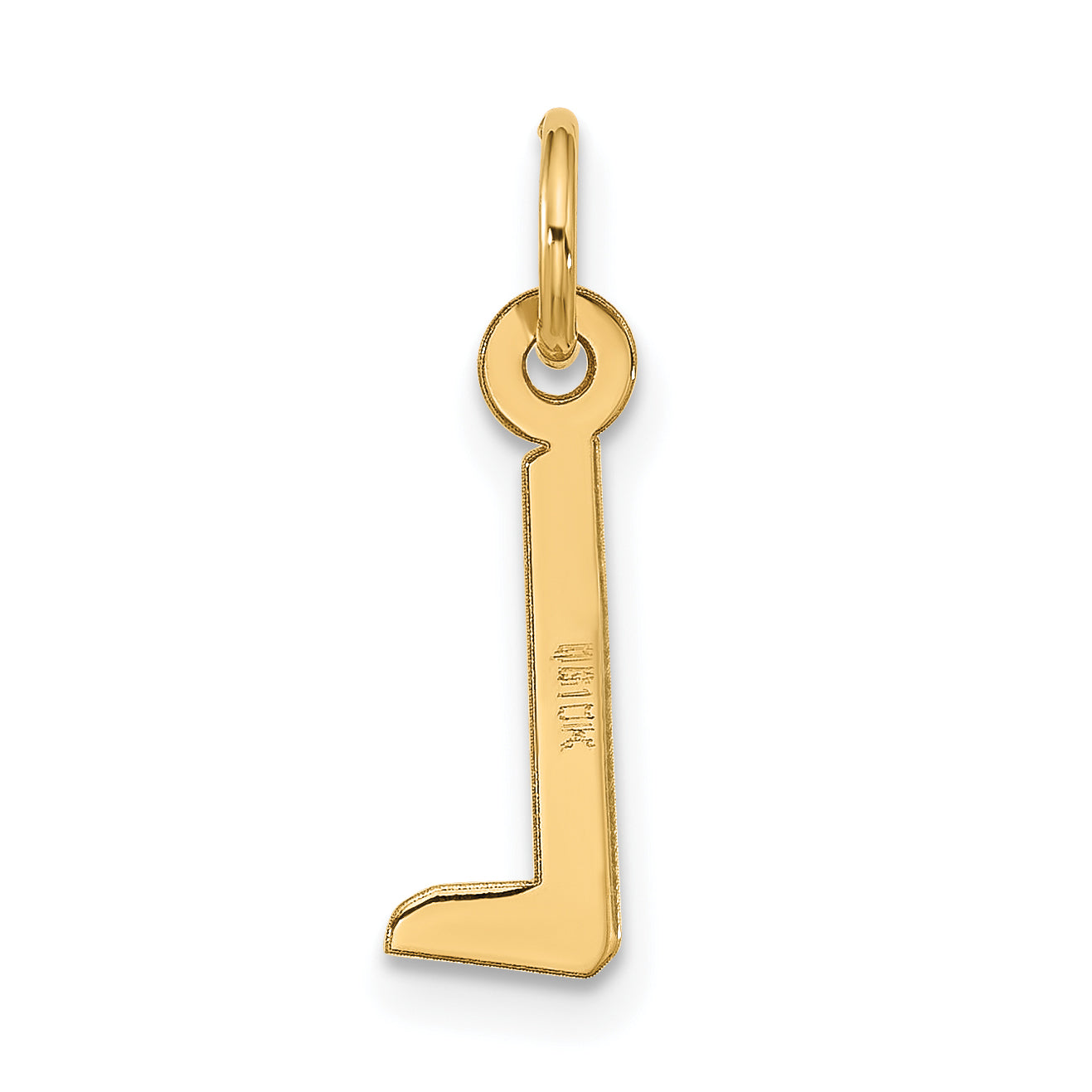 10K Yellow Gold Large Slanted Block Initial L Charm