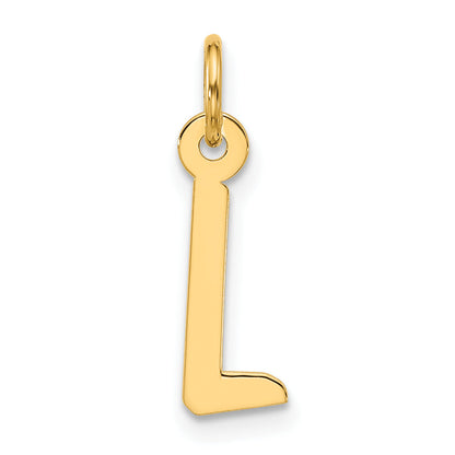 10K Yellow Gold Large Slanted Block Initial L Charm