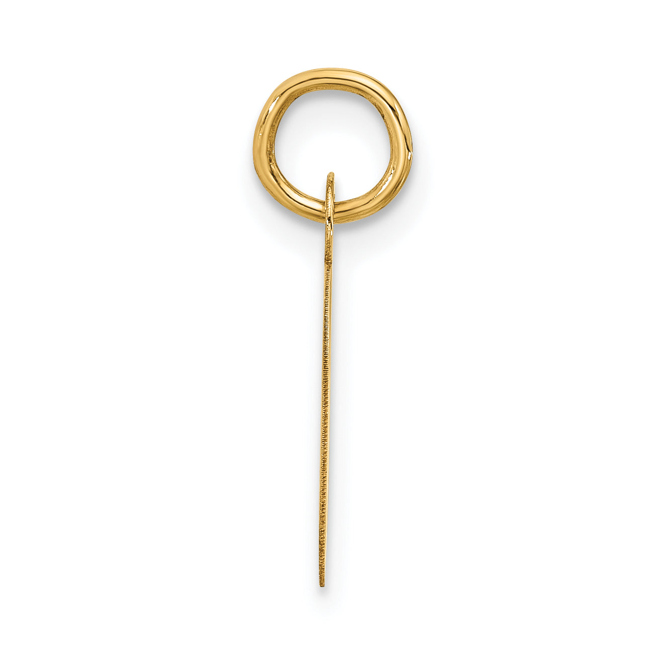 10K Yellow Gold Large Slanted Block Initial O Charm