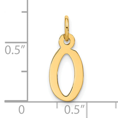 10K Yellow Gold Large Slanted Block Initial O Charm