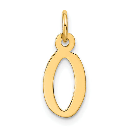10K Yellow Gold Large Slanted Block Initial O Charm