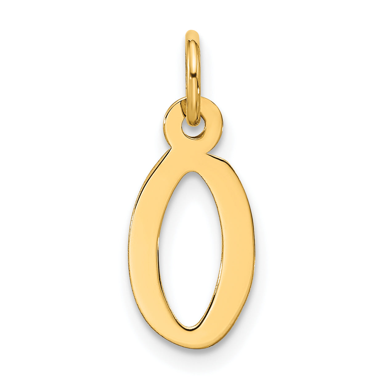 10K Yellow Gold Large Slanted Block Initial Q Charm