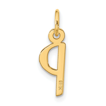 10K Yellow Gold Large Slanted Block Initial P Charm