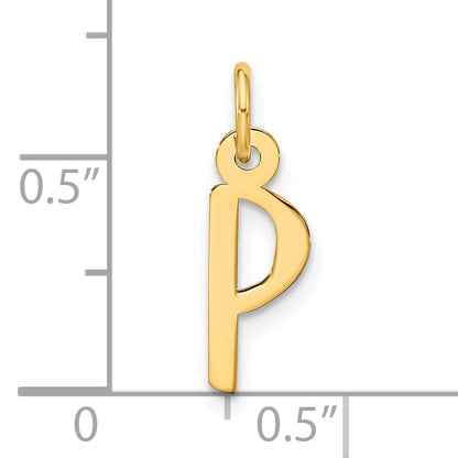 10K Yellow Gold Large Slanted Block Initial P Charm