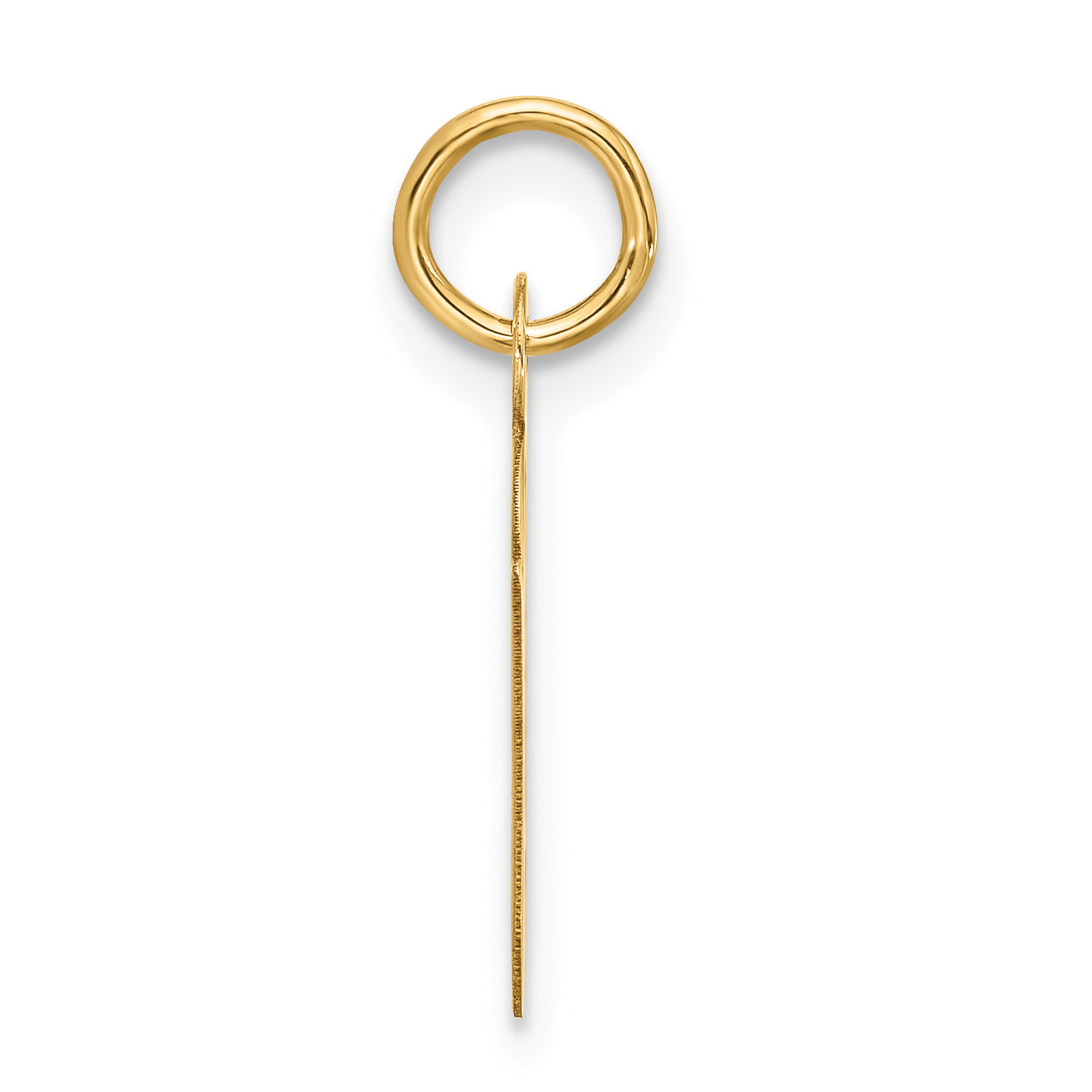 10K Yellow Gold Large Slanted Block Initial U Charm