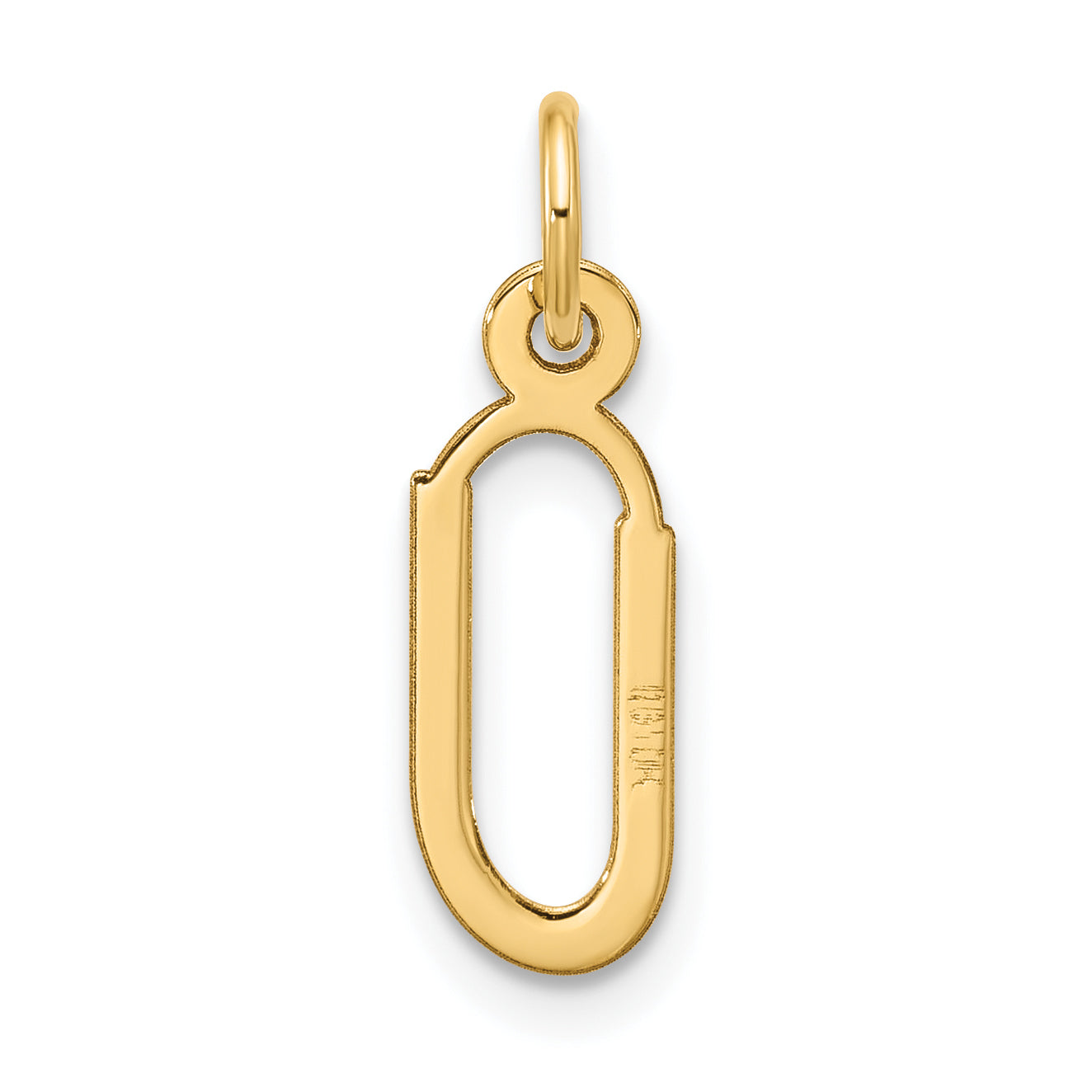 10K Yellow Gold Large Slanted Block Initial U Charm