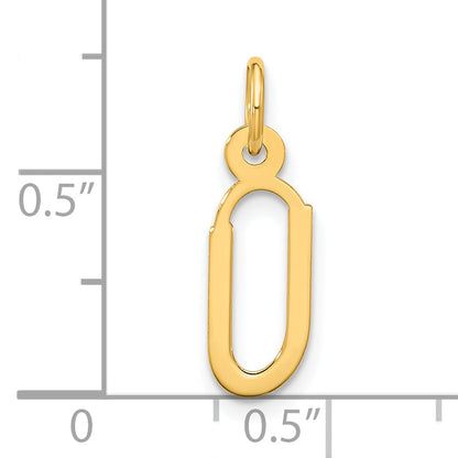 10K Yellow Gold Large Slanted Block Initial U Charm