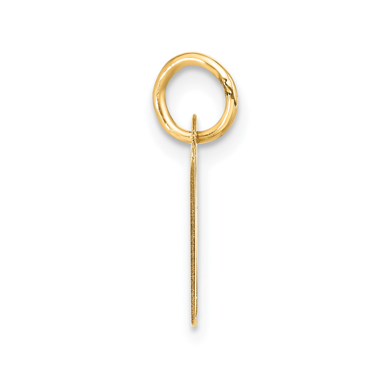 10K Yellow Gold Large Slanted Block Initial W Charm