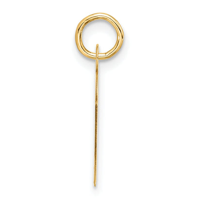 10K Yellow Gold Large Slanted Block Initial Y Charm