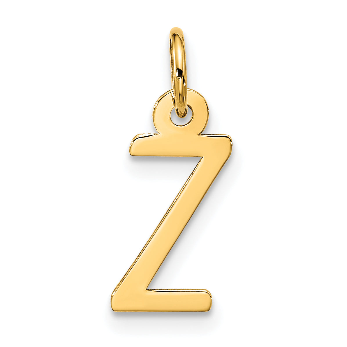 10K Yellow Gold Large Slanted Block Initial Z Charm