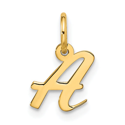 10K Yellow Gold Small Script Initial A Charm