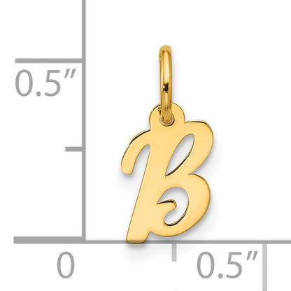 10K Yellow Gold Small Script Initial B Charm
