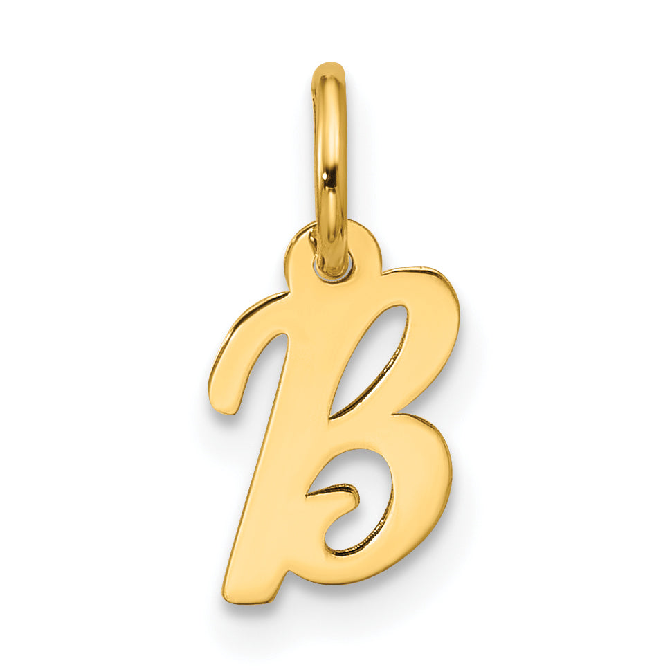 10K Yellow Gold Small Script Initial B Charm
