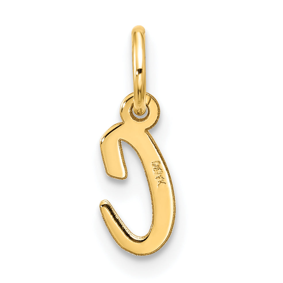 10K Yellow Gold Small Script Initial C Charm