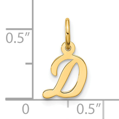 10K Yellow Gold Small Script Initial D Charm